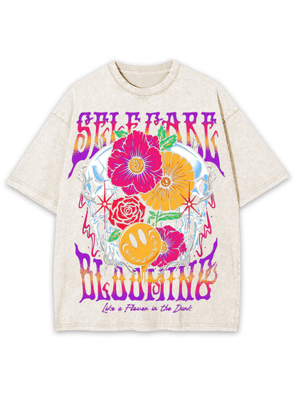 SELF CARE BLOOMING WASHED TSHIRT