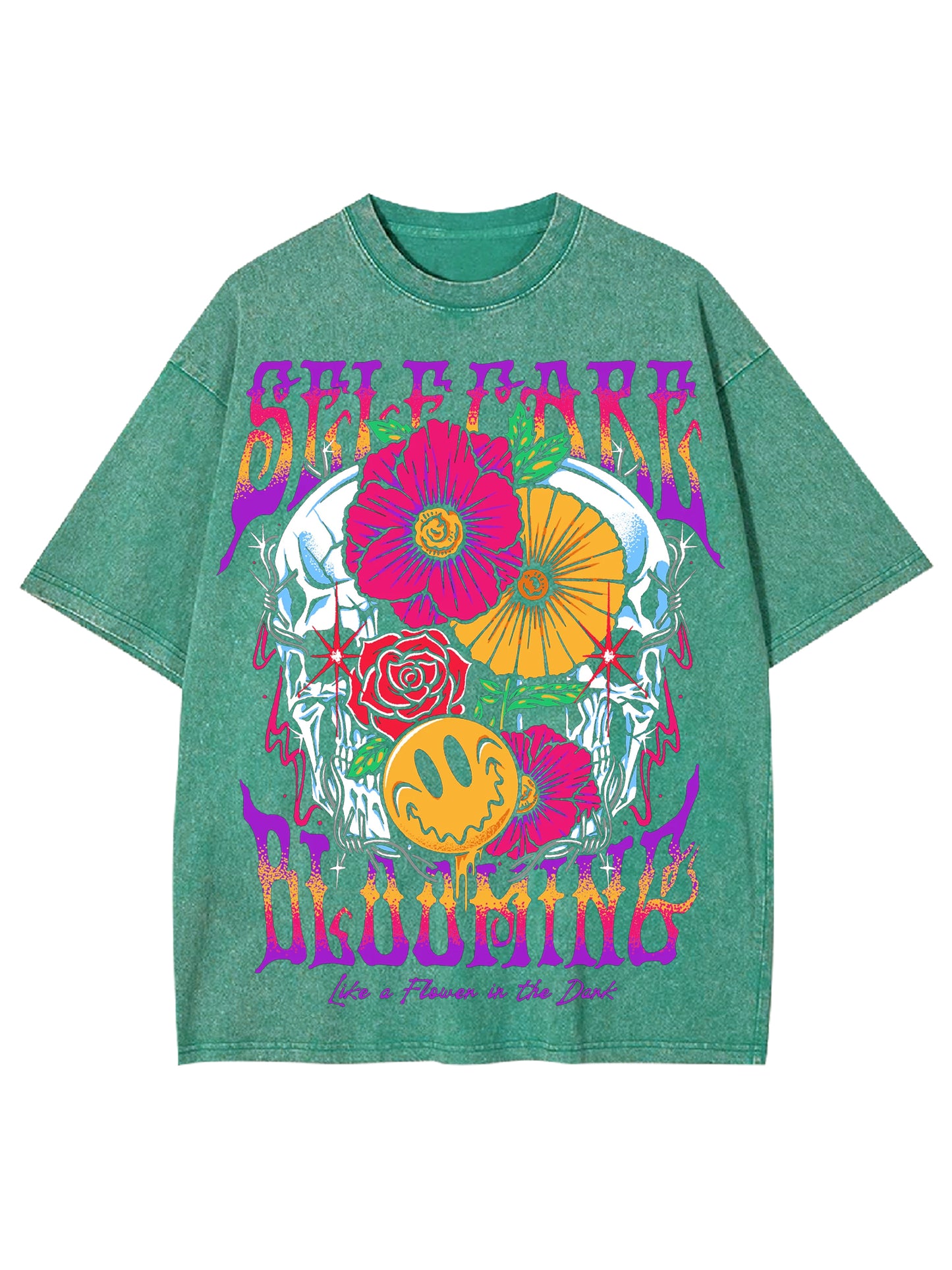 SELF CARE BLOOMING WASHED TSHIRT