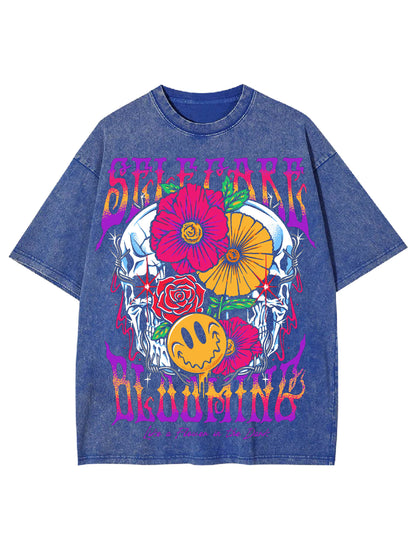 SELF CARE BLOOMING WASHED TSHIRT